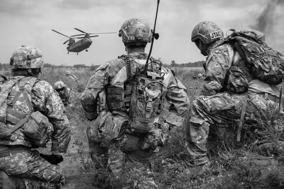 Active Duty Soldiers are training in the field
