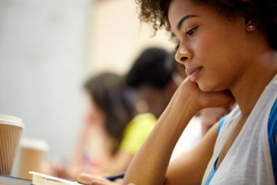 Female student reading