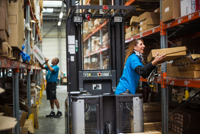 distribution center workers