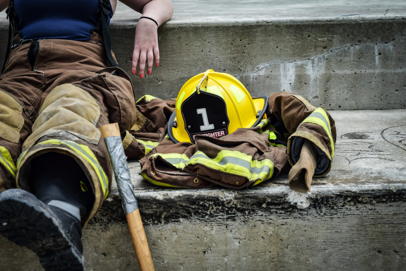 Fire fighter resting