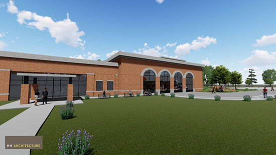 An architectural rendering depicts what the proposed FTCC Cumberland County Regional Fire and Rescue Training Center could look like. The facility would be built on 30 acres of County property in the Cumberland County Industrial Park and provide firefighter and other emergency responder education and training.