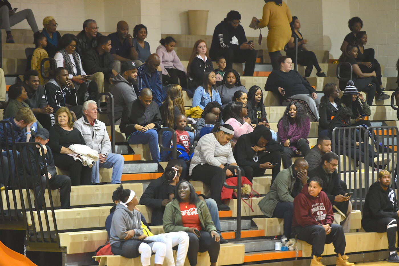 Basketball fans in stands