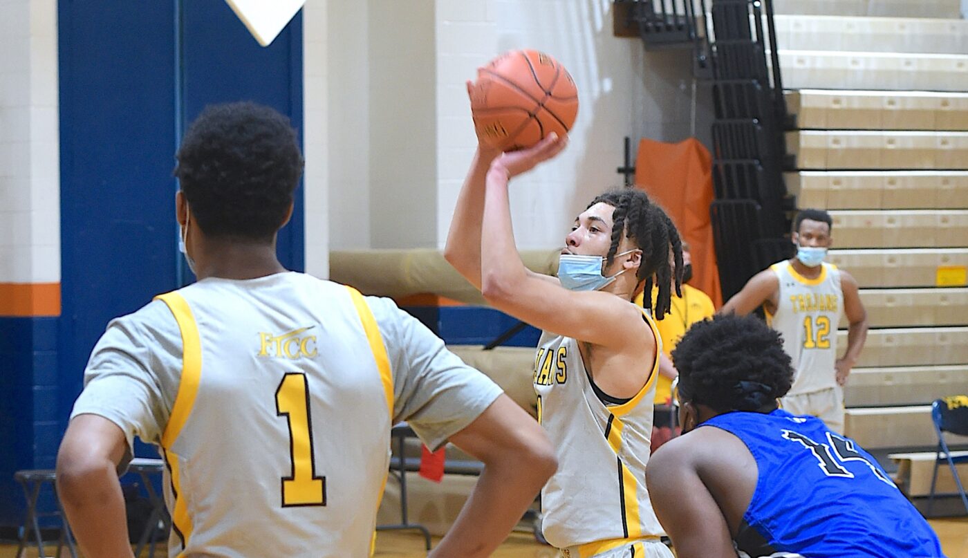 Collin Lewis shoots a free throw