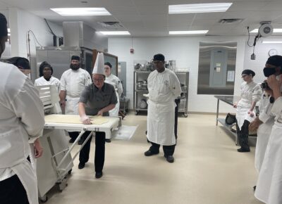 chef santucci in artisan bread class