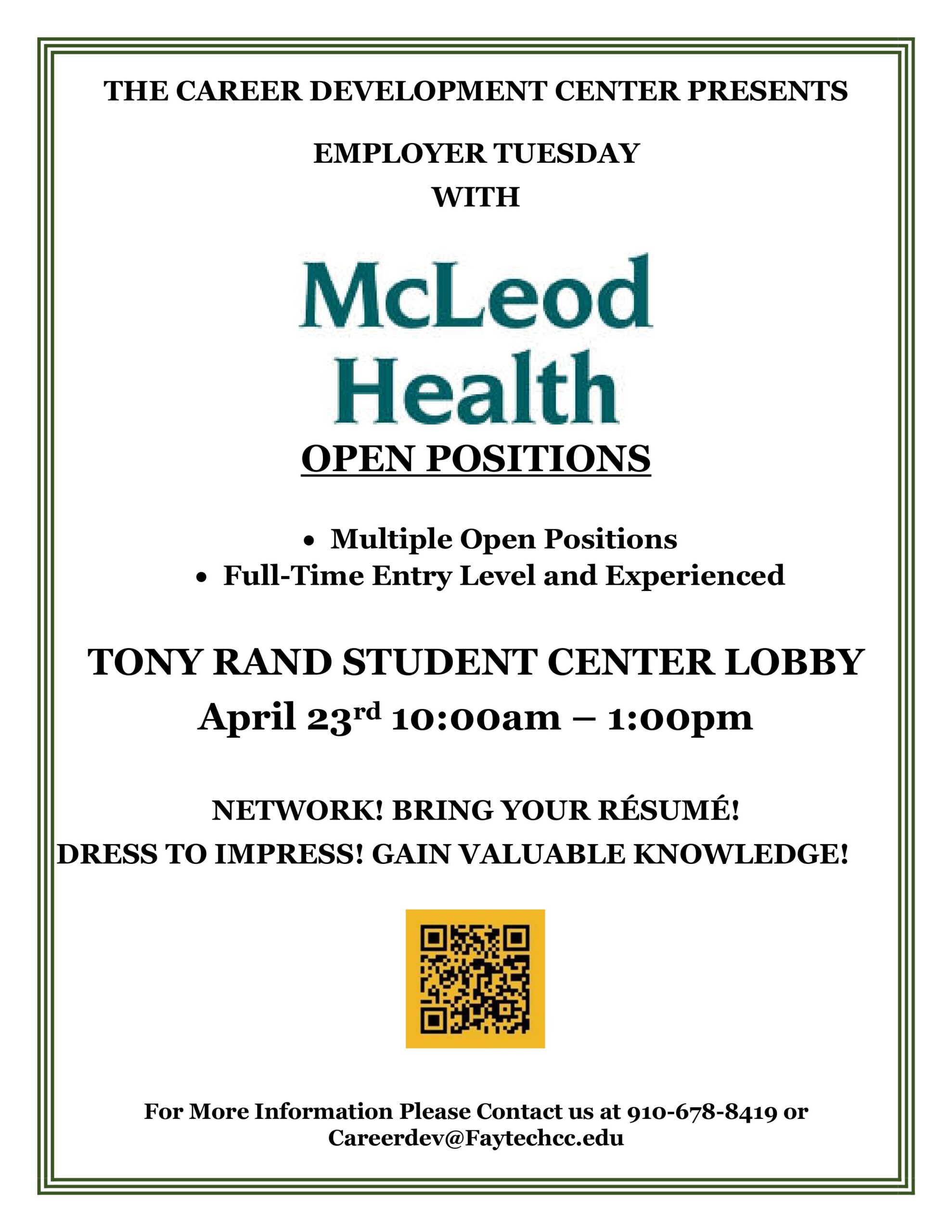 Employer Tuesday Mcleod Health April 23 2024