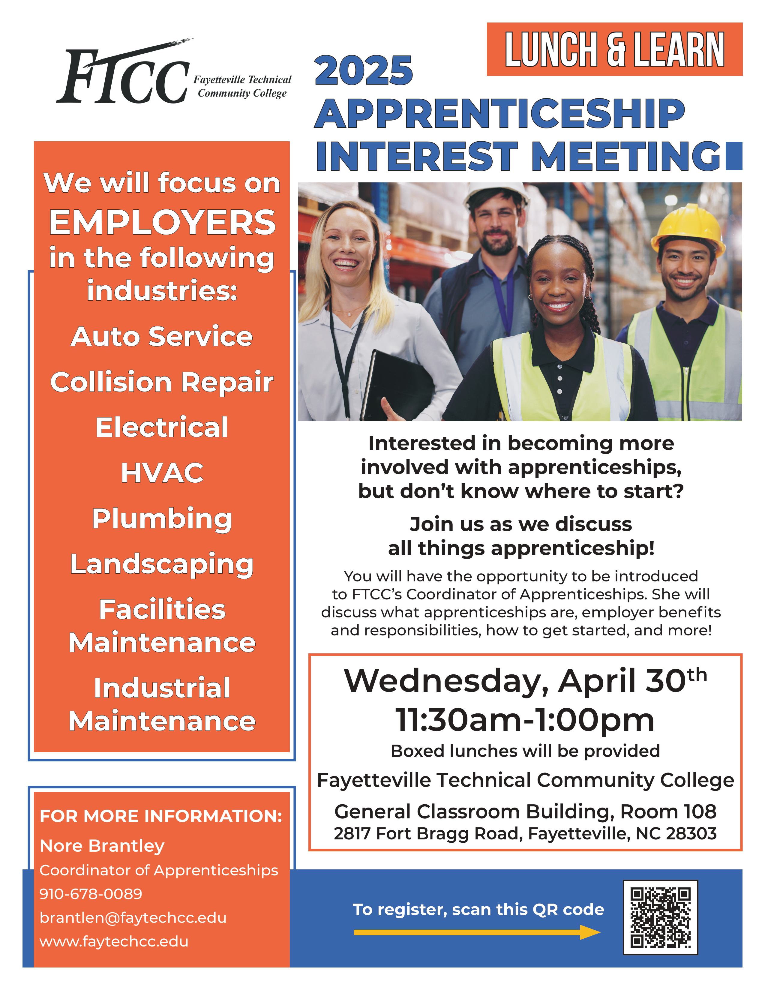App. 2025 Apprenticeship Interest Mtng Lunchlearn Flyer