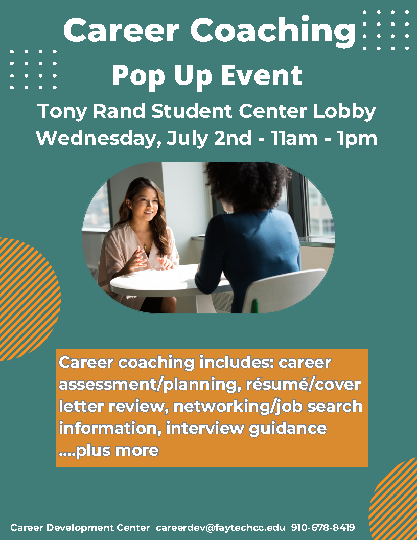 Career Coaching Pop Up July 2