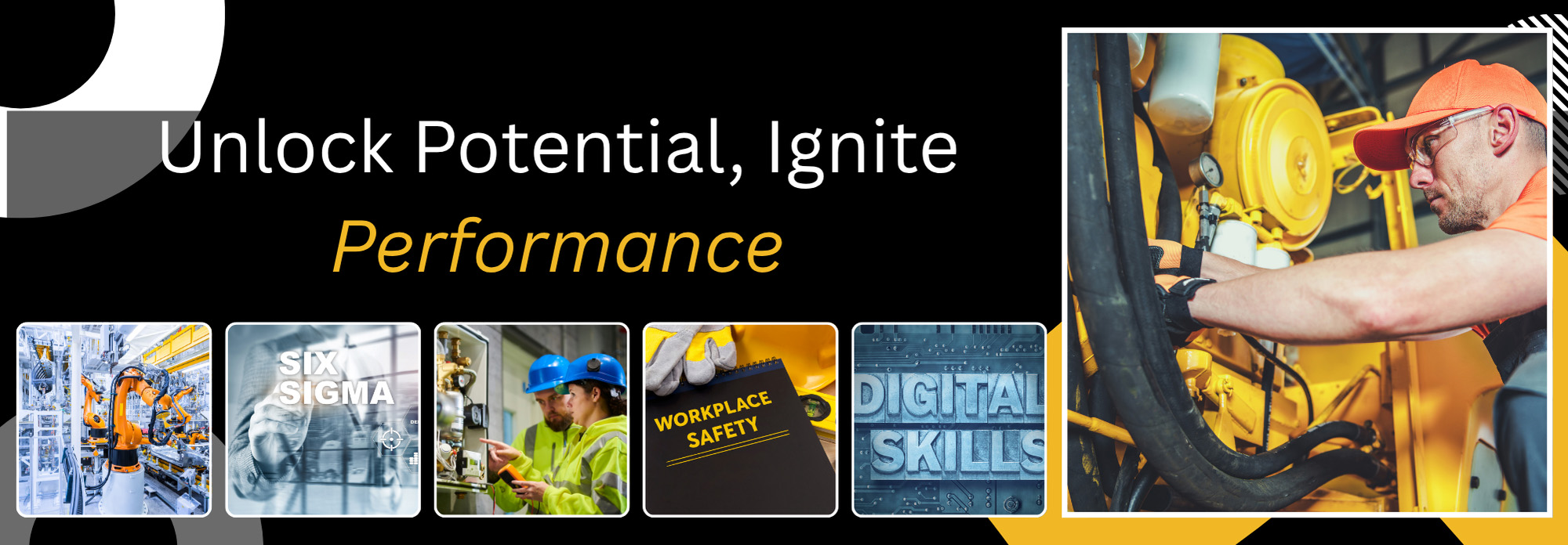 Customized Training & Economic Development Webpage Banner, consisting of a collage of various images.