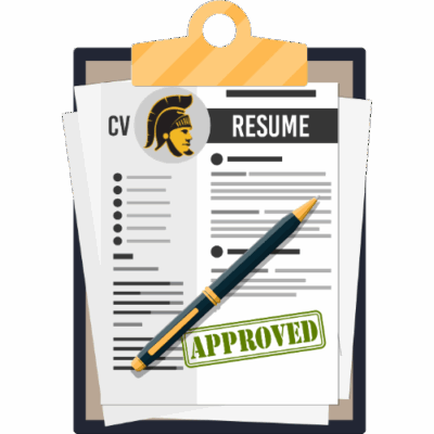 Approved resume with pen on clipboard.