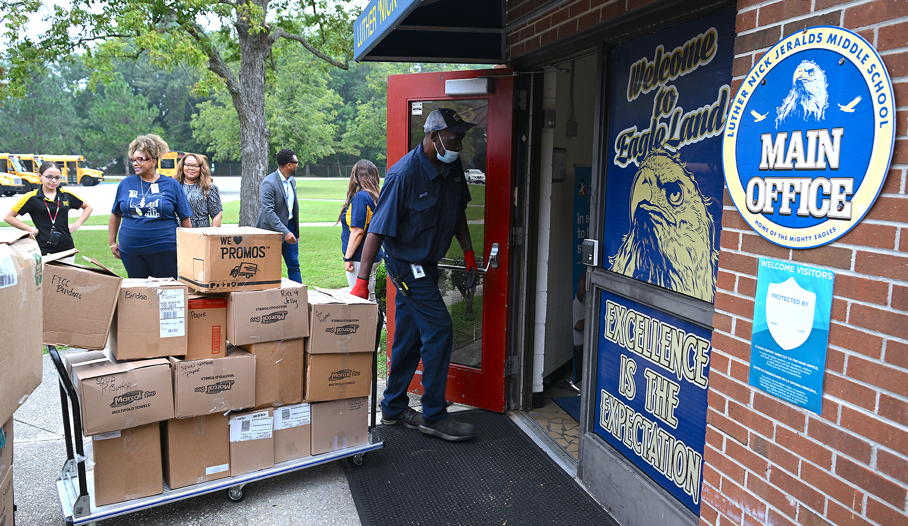 FTCC makes donation to Luther "Nick" Jeralds Middle School